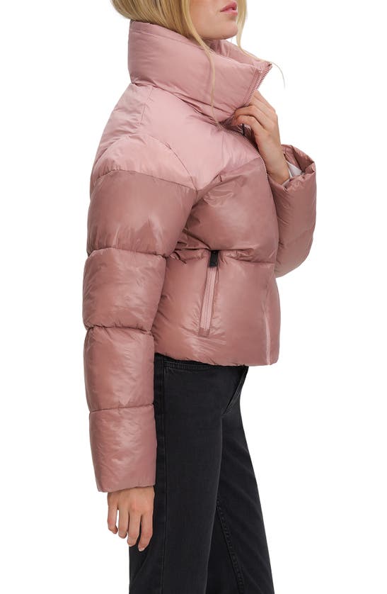 Noize Lotte Colorblock Puffer Jacket In Pale Mauve