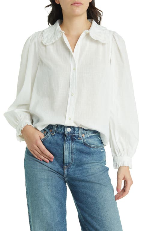 The Hemmingway Ruffle Cotton Shirt in White