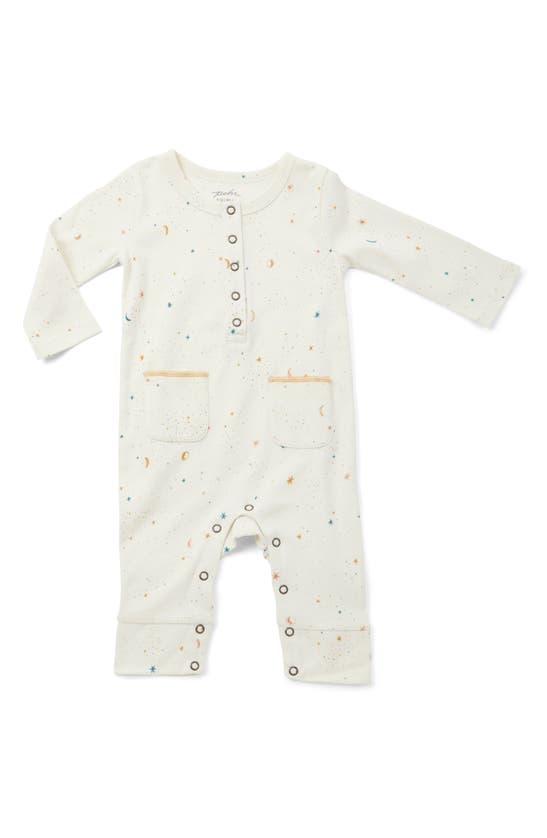 Shop Pehr Celestial Organic Cotton Romper In Ivory Multi