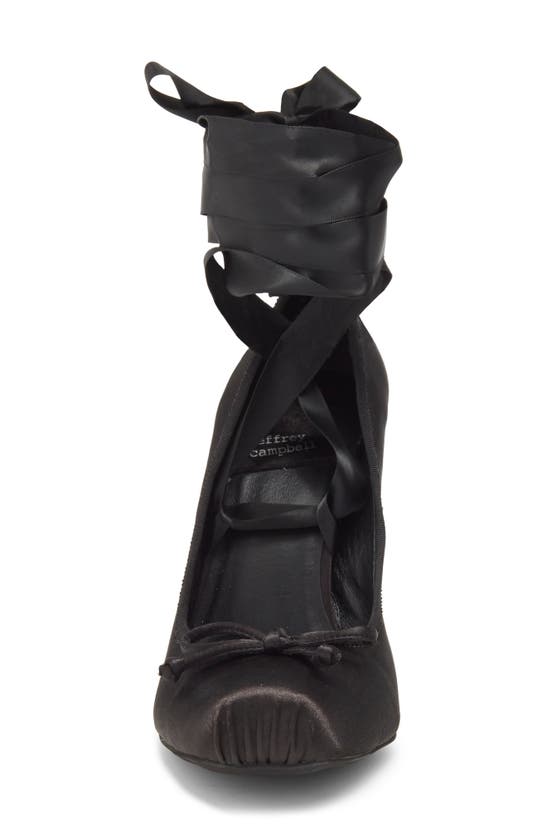 Jeffrey Campbell Nympha Ankle Wrap Pump In Black Satin