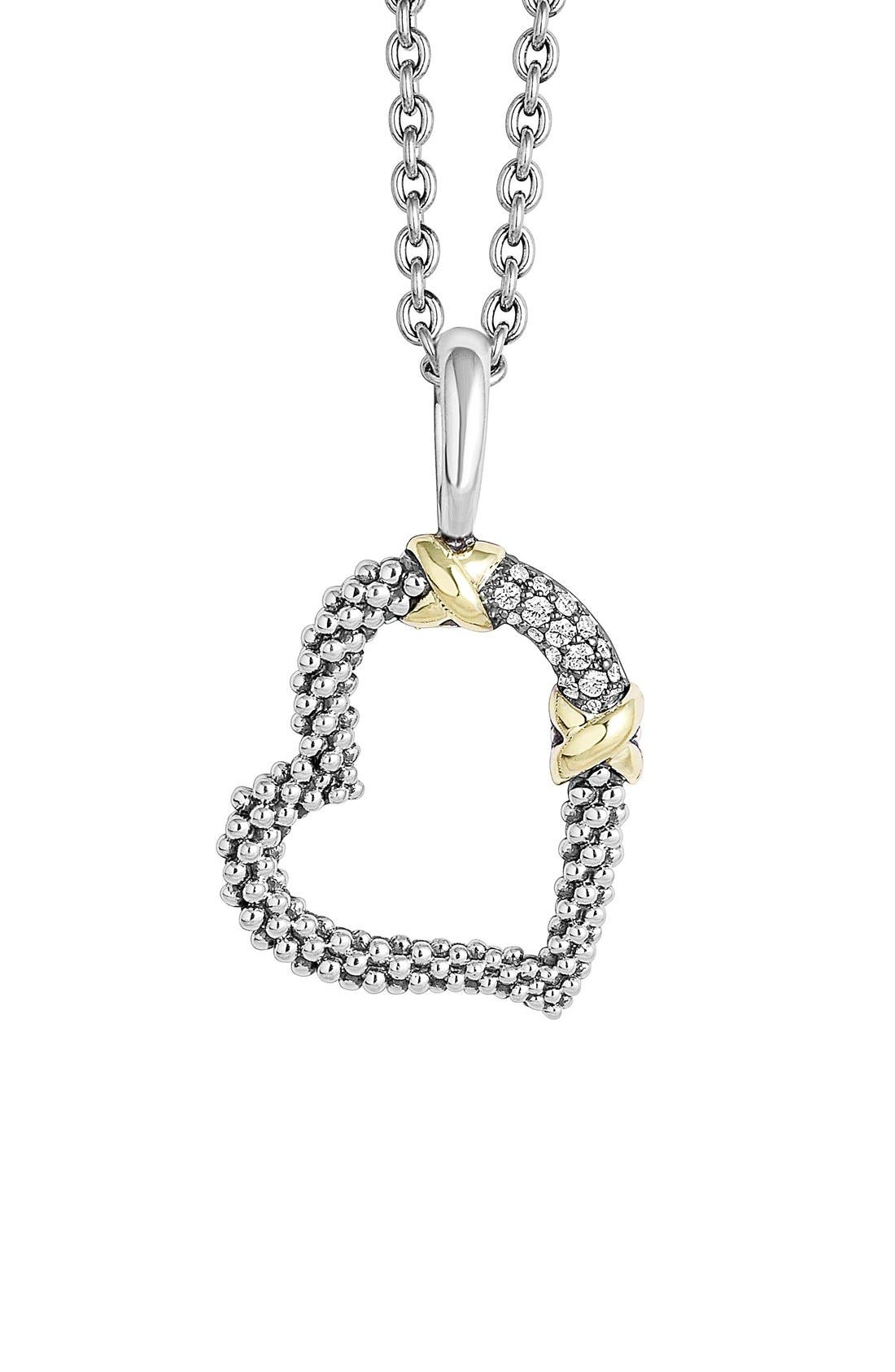LAGOS 'Diamond Lux' Diamond Heart Pendant Necklace Nordstrom