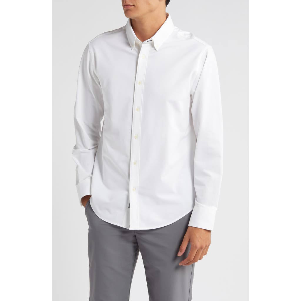 Mizzen + Main Leeward Stretch Button-up Shirt In White