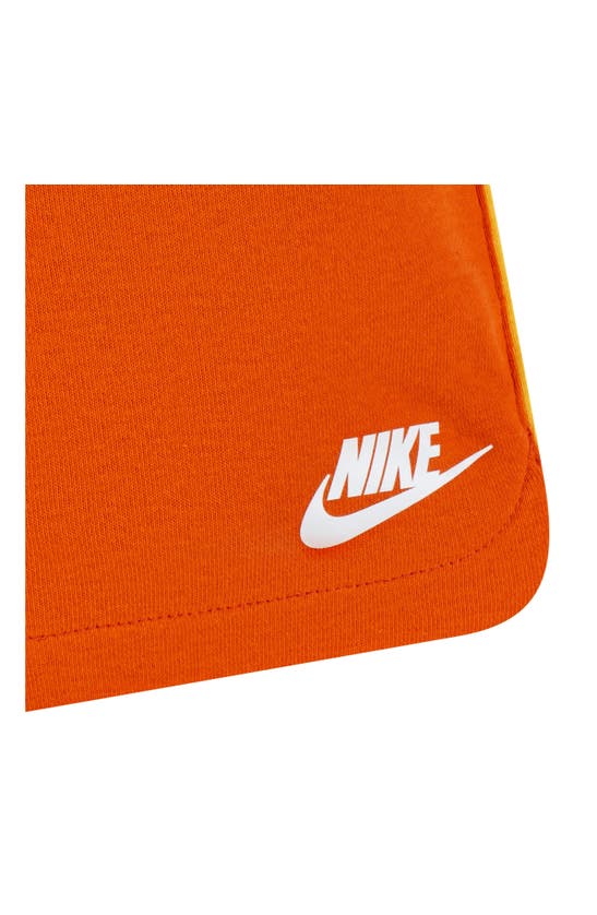 Shop Nike Kids' Just Do It Polo & Sweat Shorts Set In Safety Orange