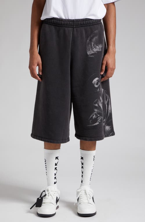 Off-White S. Matthew Oversize Graphic Sweat Shorts Black Grey at Nordstrom,