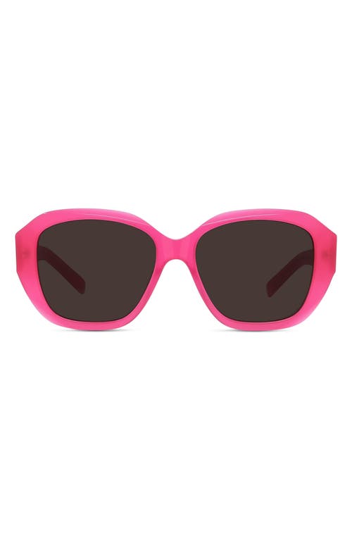 Givenchy GV Day 55mm Round Sunglasses in Shiny Fuchsia /Brown at Nordstrom