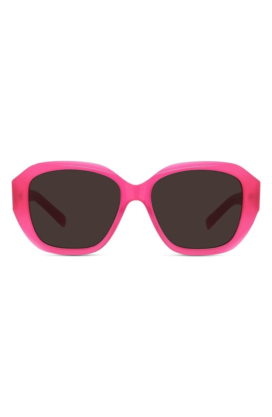Shop Givenchy Gv Day 55mm Round Sunglasses In Shiny Fuchsia / Brown