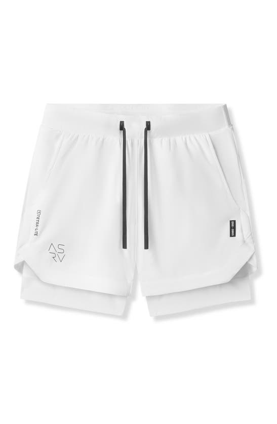 Shop Asrv Tetra-lite™ 5-inch 2-in-1 Lined Shorts In White Cyber/ White
