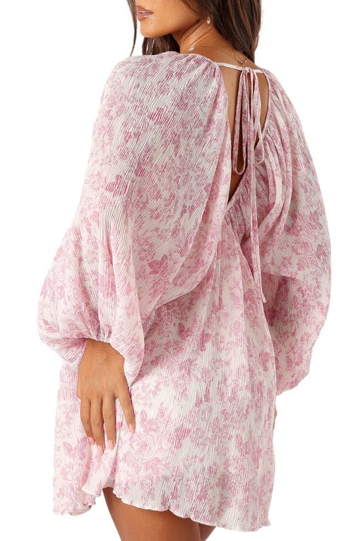 Petal And Pup Petal & Pup Paris Floral Textured Long Sleeve Minidress In Pink