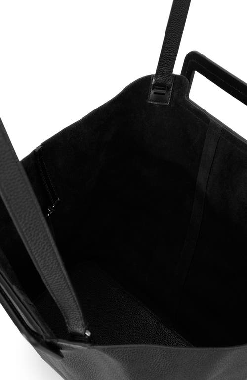 Shop Staud Grande Leather Tote Bag In Black