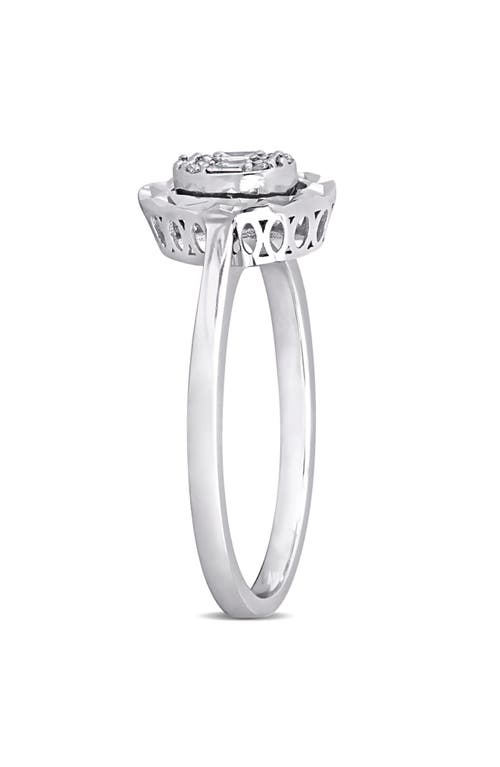 Delmar Diamond Accent Ring In Silver/clear