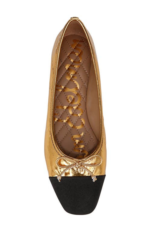 Shop Sam Edelman Marley Ballet Flat In Medallion Gold/black