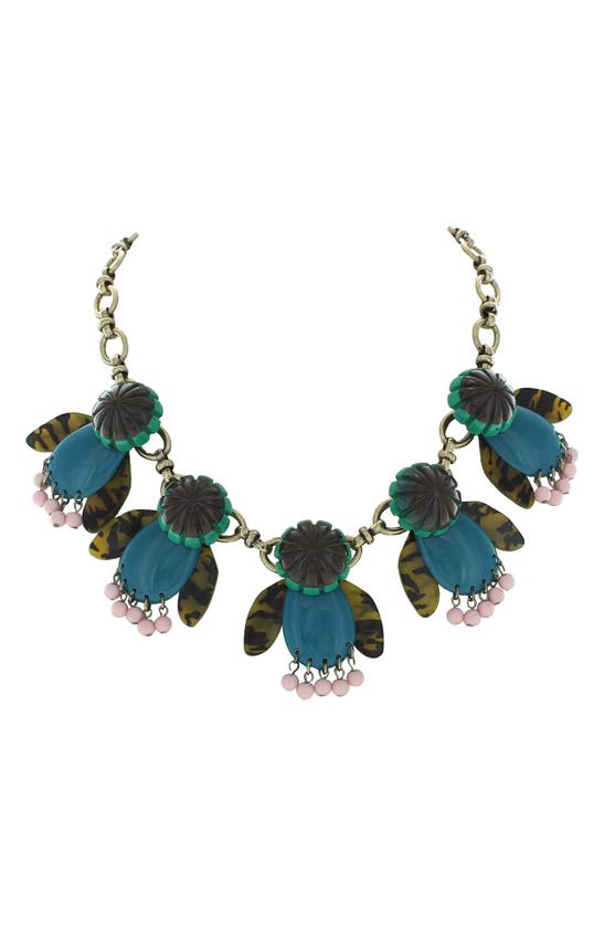 Shop Olivia Welles Garden Party Collar Necklace In Blue