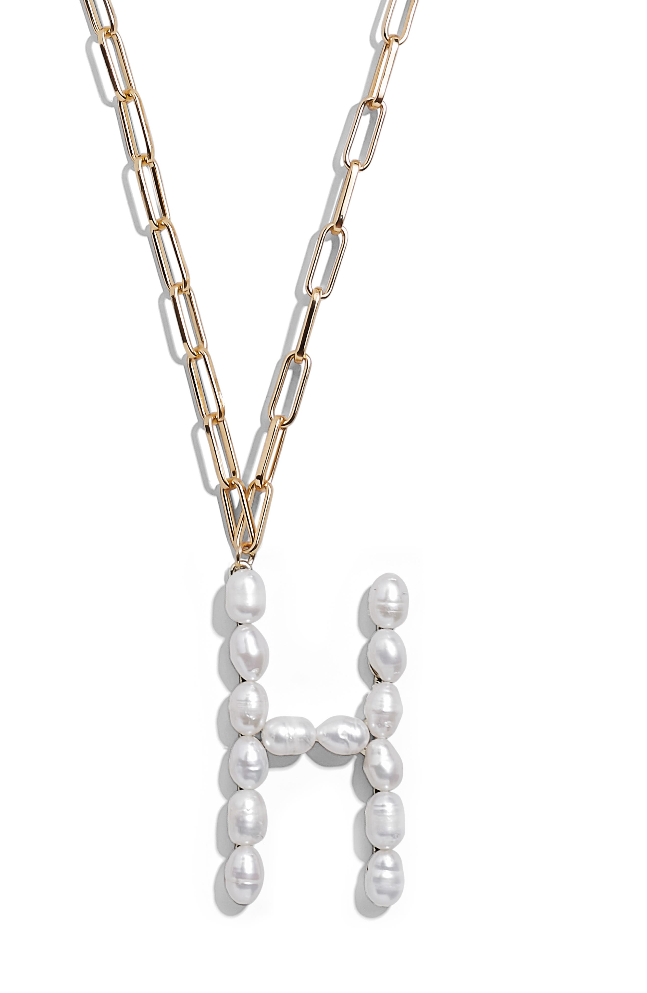 Baublebar Blair Hera Genuine Pearl Initial Pendant Necklace In Pearl H