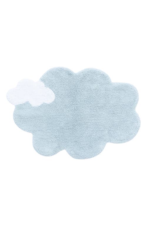 Lorena Canals Mini Dream Washable Cotton Blend Rug in Light Blue White at Nordstrom