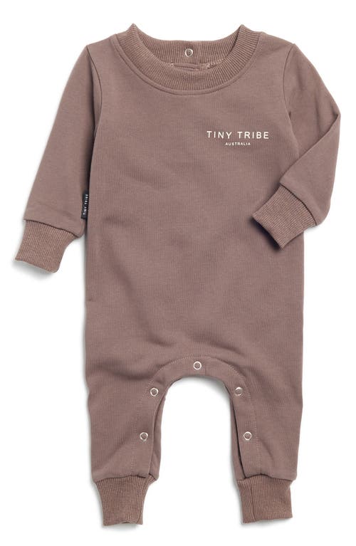 Shop Tiny Tribe Core Signature Fleece Romper In Iron