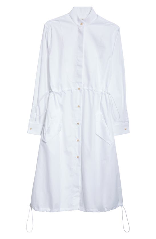 Shop Wales Bonner Flow Long Sleeve Poplin Midi Shirtdress In White