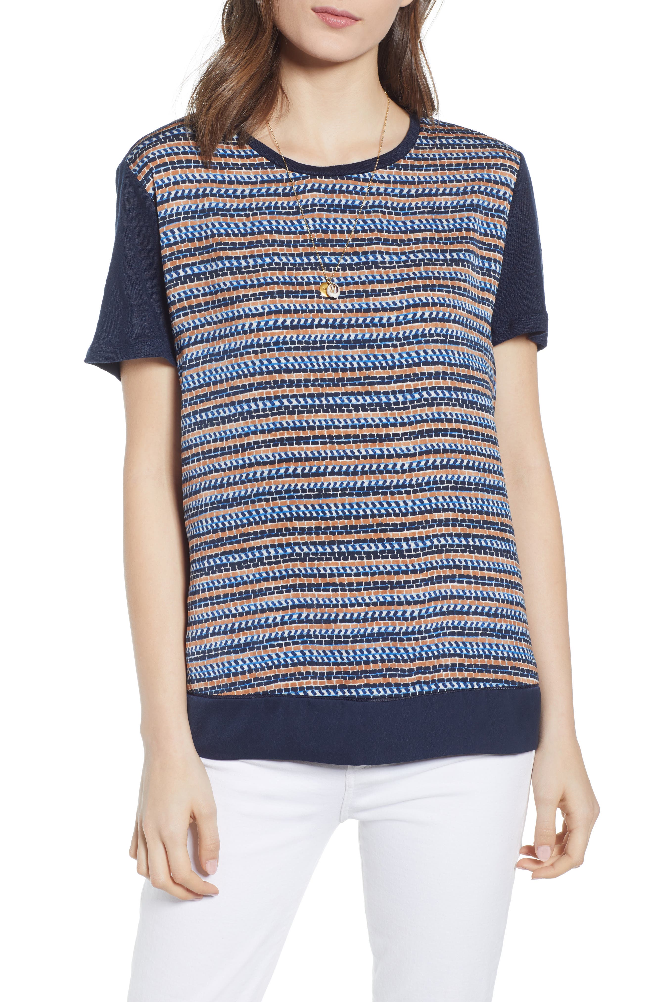 Scotch & Soda Mixed Media Tee, Blue