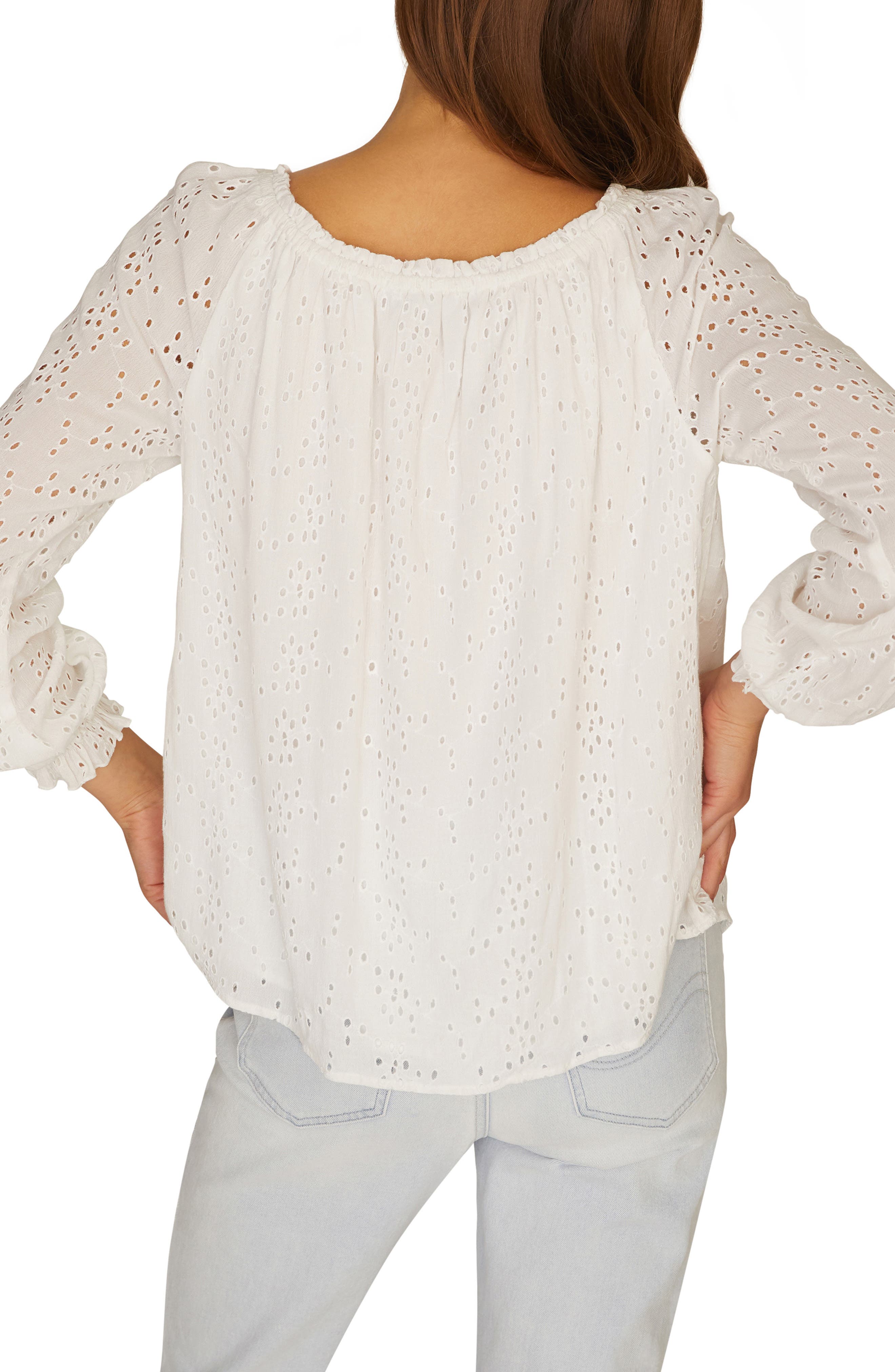 sanctuary eyelet peasant blouse