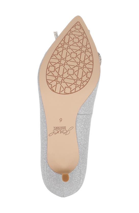 Jewel Badgley Mischka Geranium Pointed Toe Kitten Heel Pump In Silver