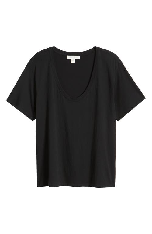 Shop Treasure & Bond Relaxed Scoop Neck Cotton T-shirt In Black