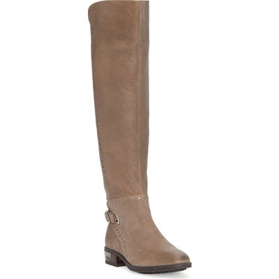 Vince Camuto Poppidal Knee High Riding Boot, Regular Calf- Grey