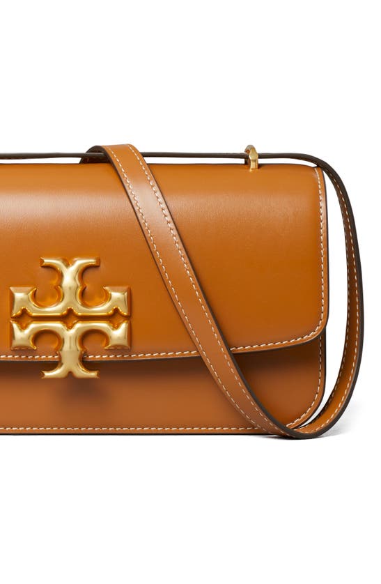 Shop Tory Burch Small Eleanor Rectangular Convertible Leather Shoulder Bag In Whiskey