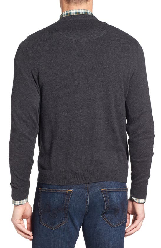 Shop Nordstrom Shop Cotton & Cashmere V-neck Sweater In Grey Dark Charcoal Heather