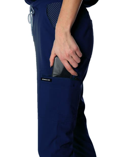 Members Only Reus Open Bottom Scrub Pants In Navy