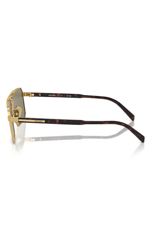 Shop Prada 58mm Rectangular Sunglasses In Gold/lite Brown