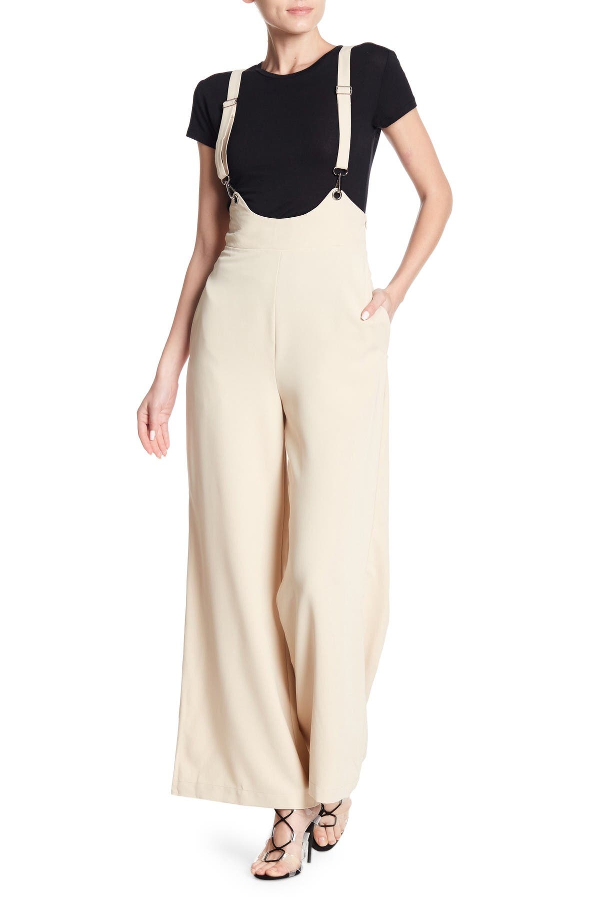 high waist buckle jumpsuit