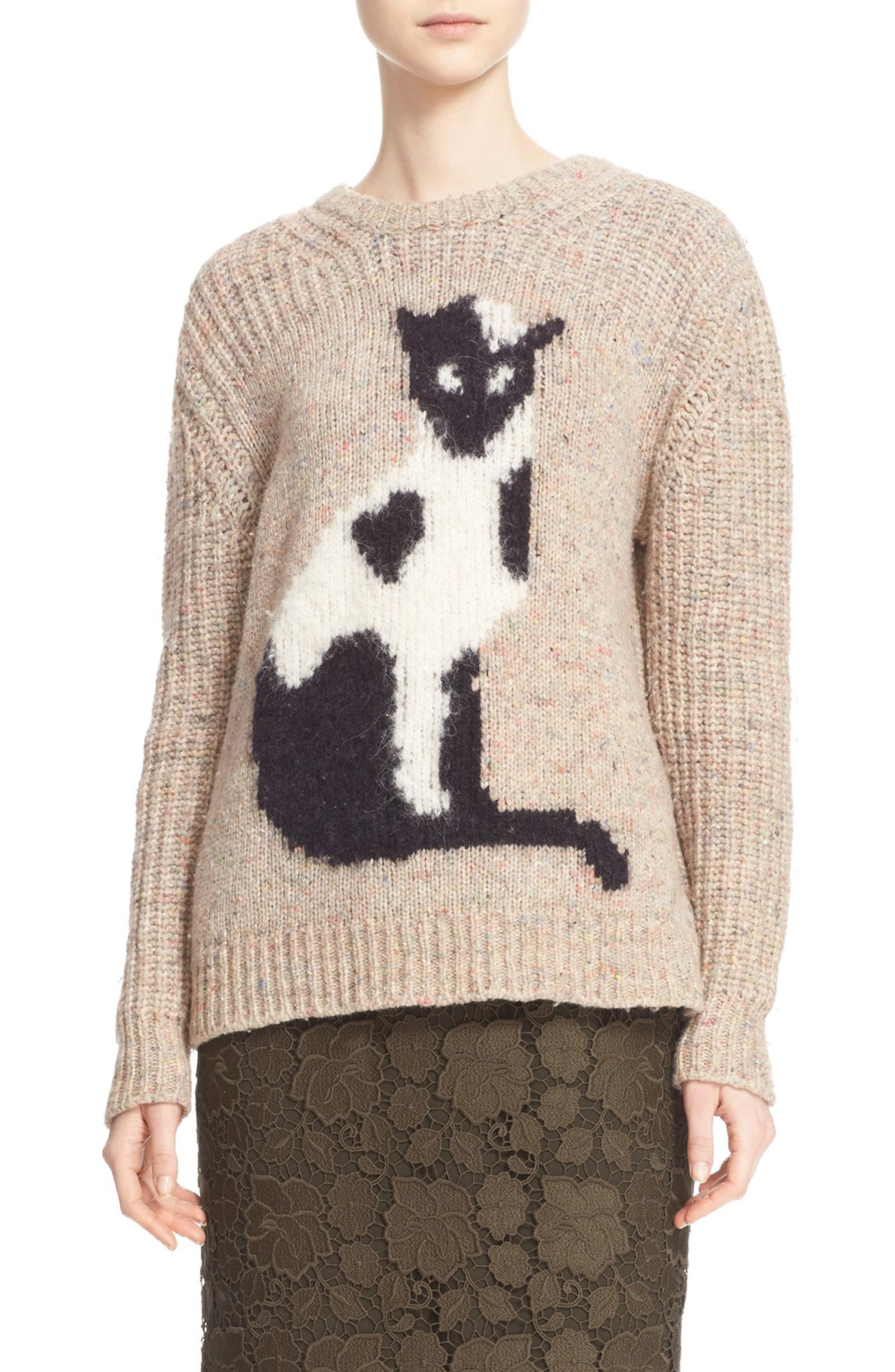 N°21 Cat Intarsia Knit Sweater Nordstrom