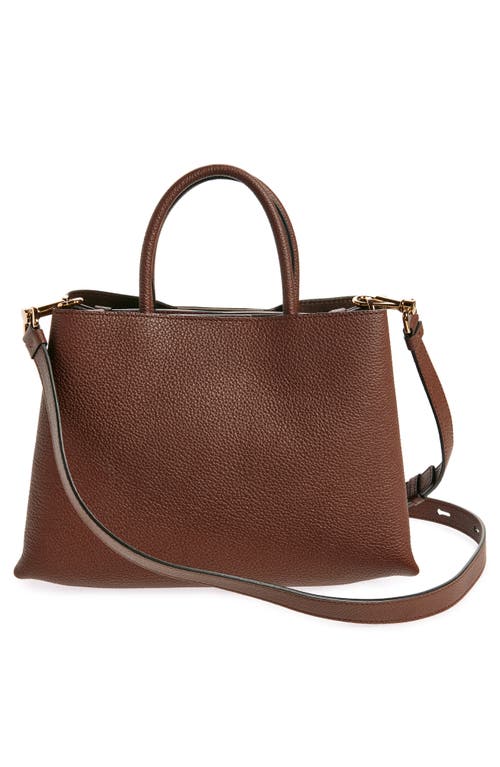 Shop Tod's Small T-timeless Leather Handbag In Mogano