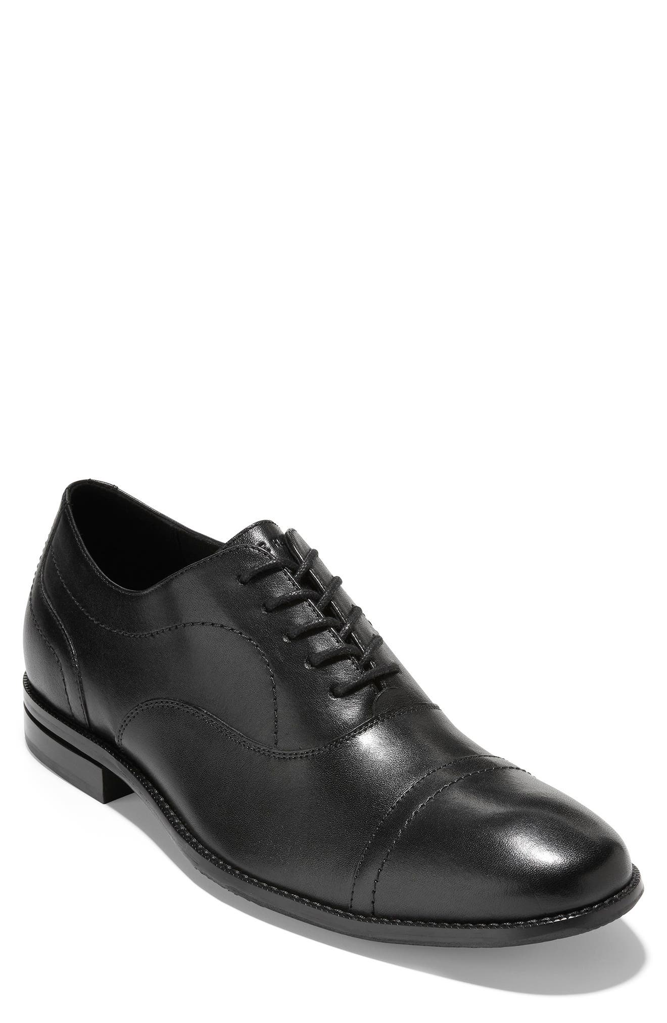 cole haan cap toe oxford black