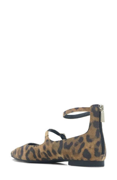 Kenneth Cole Nolita Ankle Strap Mary Jane Flat In Leopard Suede