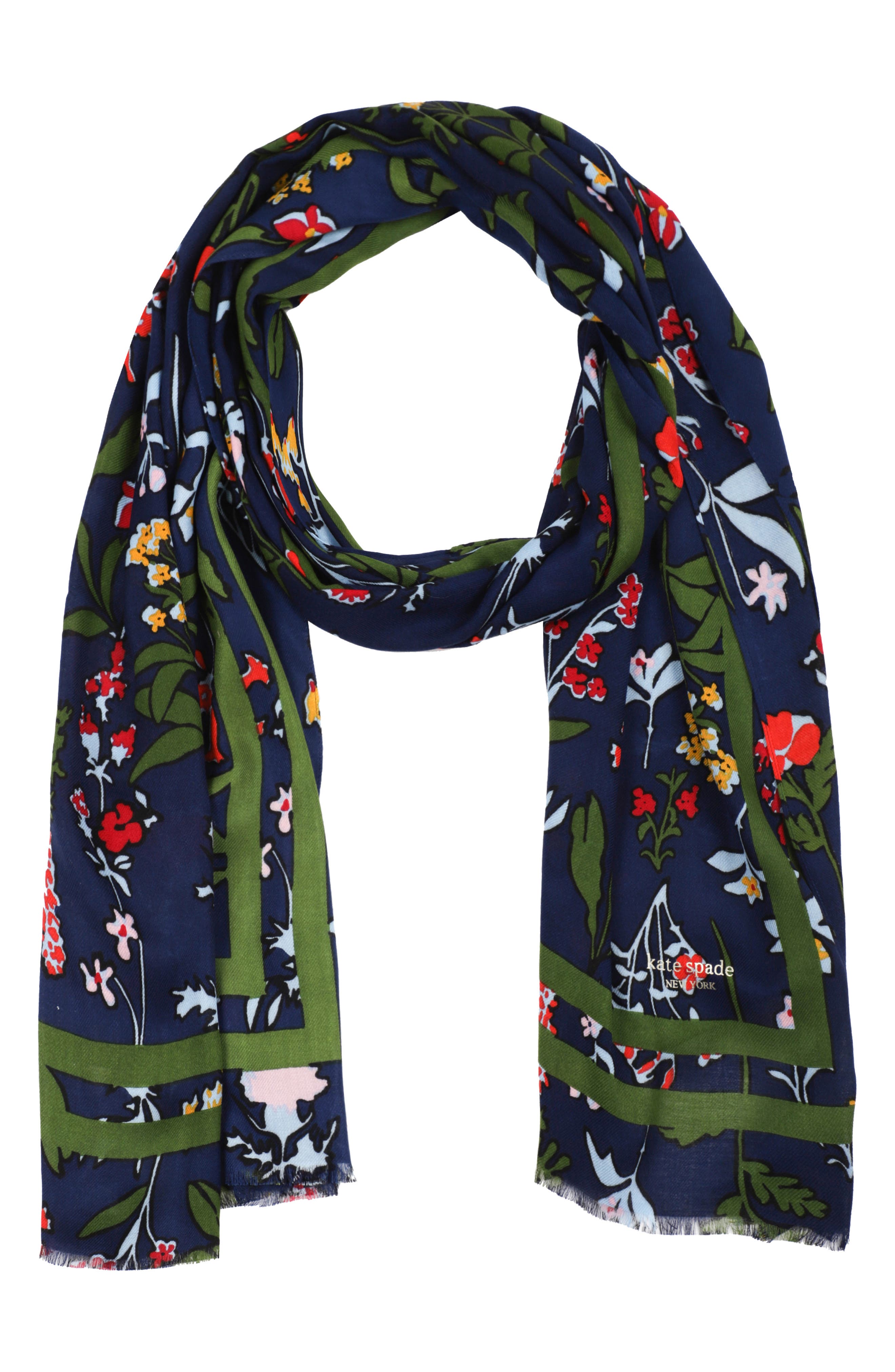 Rooftop Floral Spade Flower Silk Square Kate Spade Women Accessories Scarves 