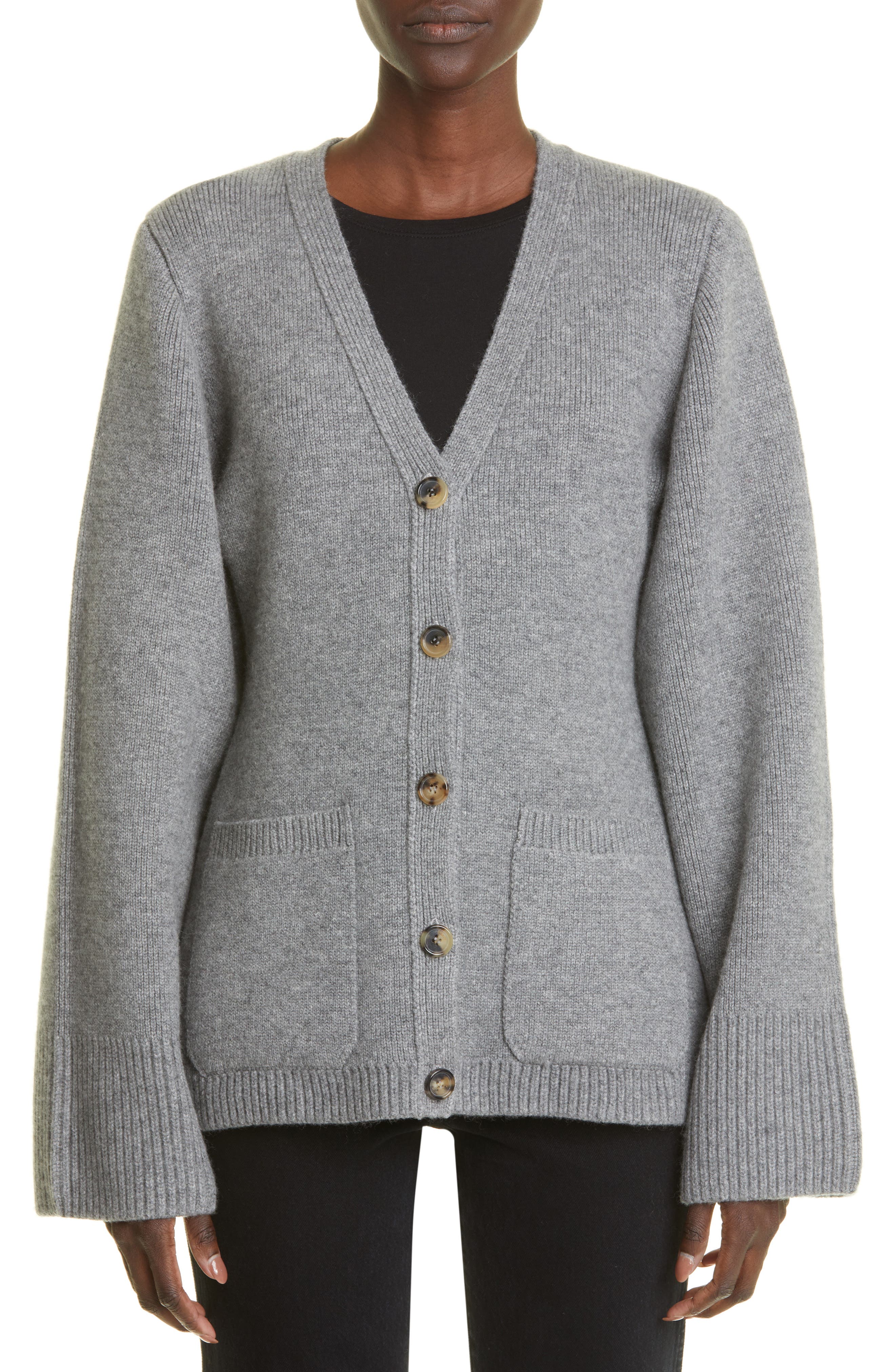 Khaite Lucy V-Neck Cashmere Cardigan 