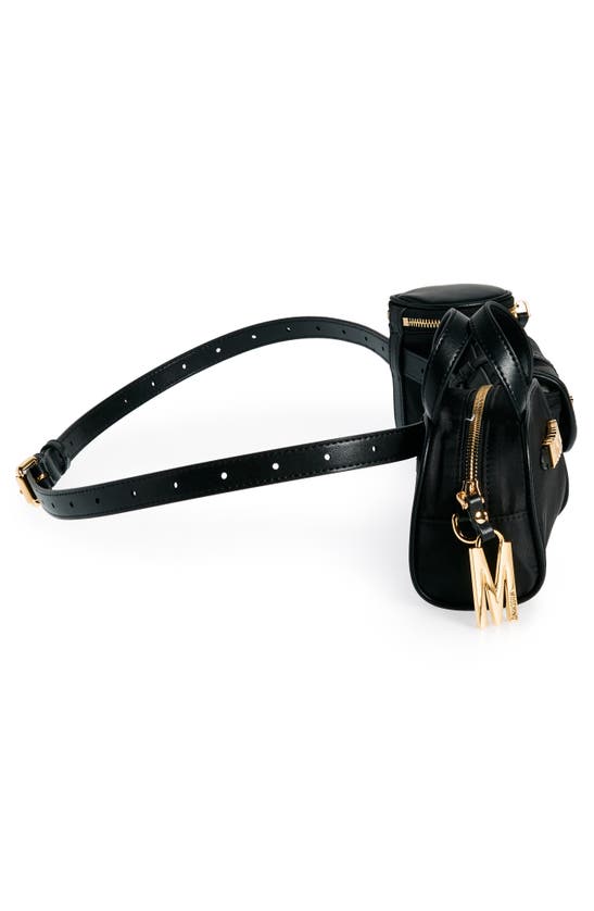 Shop Moschino Multi Pouch Belt Bag In B3555 Fantasy Print Black