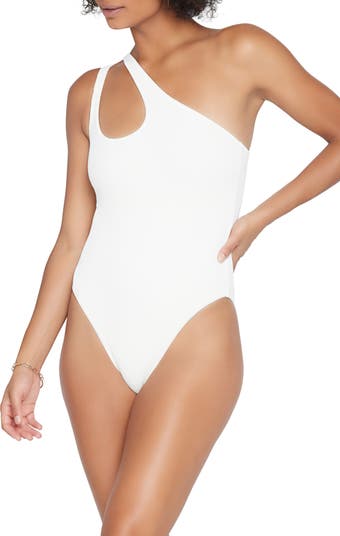 L Space Phoebe Classic One-Shoulder Rib One-Piece Swimsuit