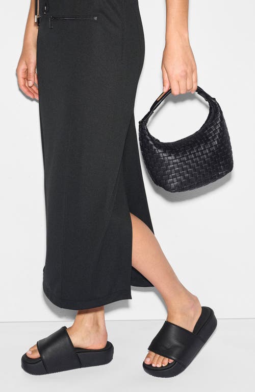 Mz Wallace Mini Woven Top Handle Hobo Bag In Black