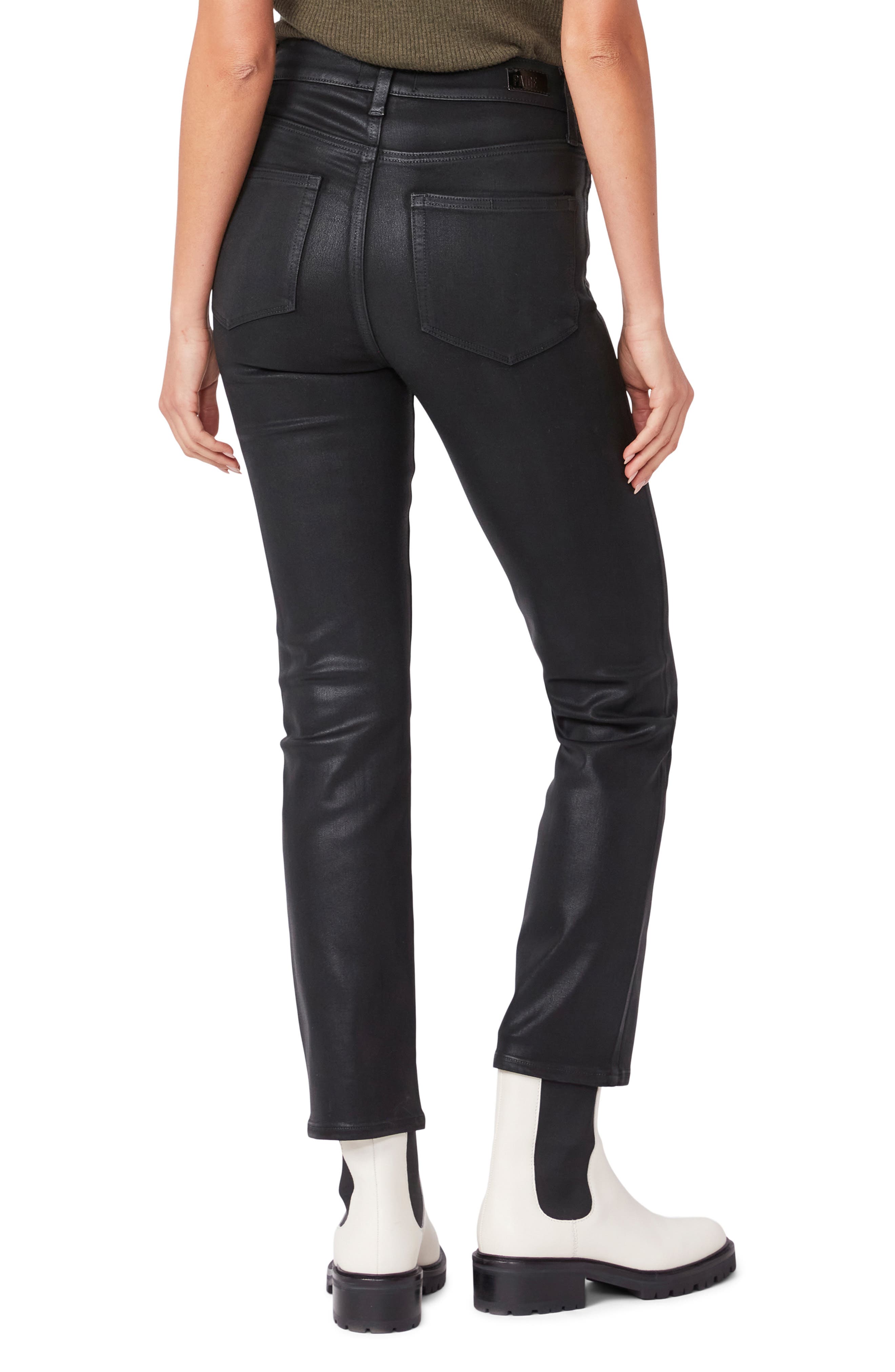 coated straight leg jeans womens