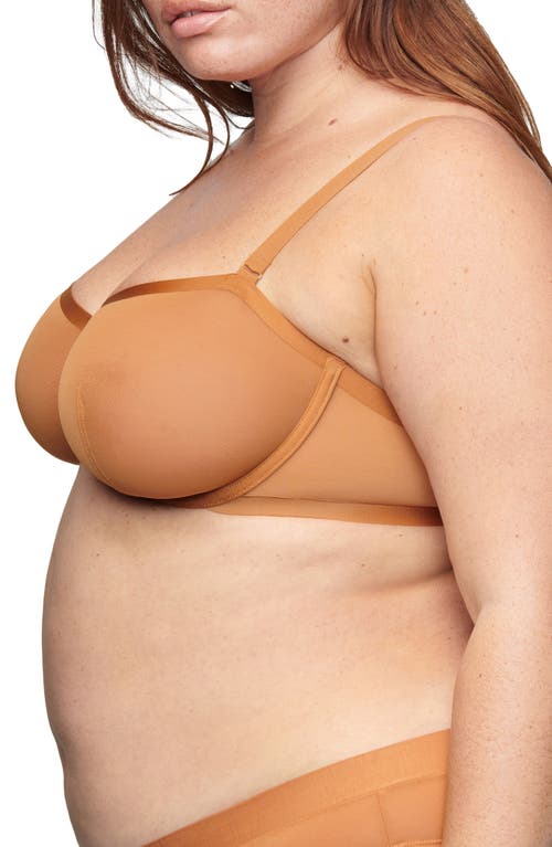 Shop Cuup The Balconette Mesh Underwire Bra In Caramel