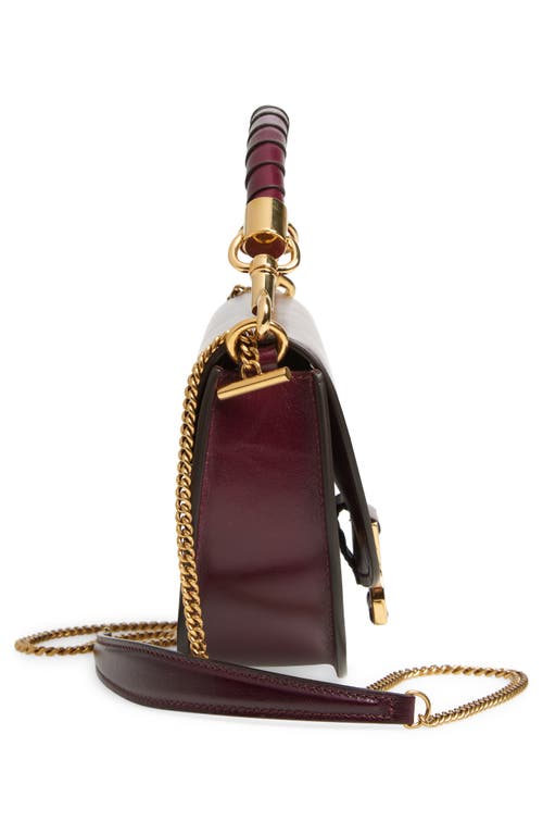 Shop Chloé Marcie Chain Shiny Leather Top Handle Bag In Dimness Purple