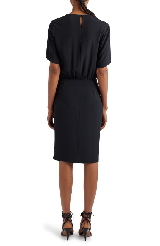 Shop Isabel Marant Kehora Knot Detail Short Sleeve Dress In Black