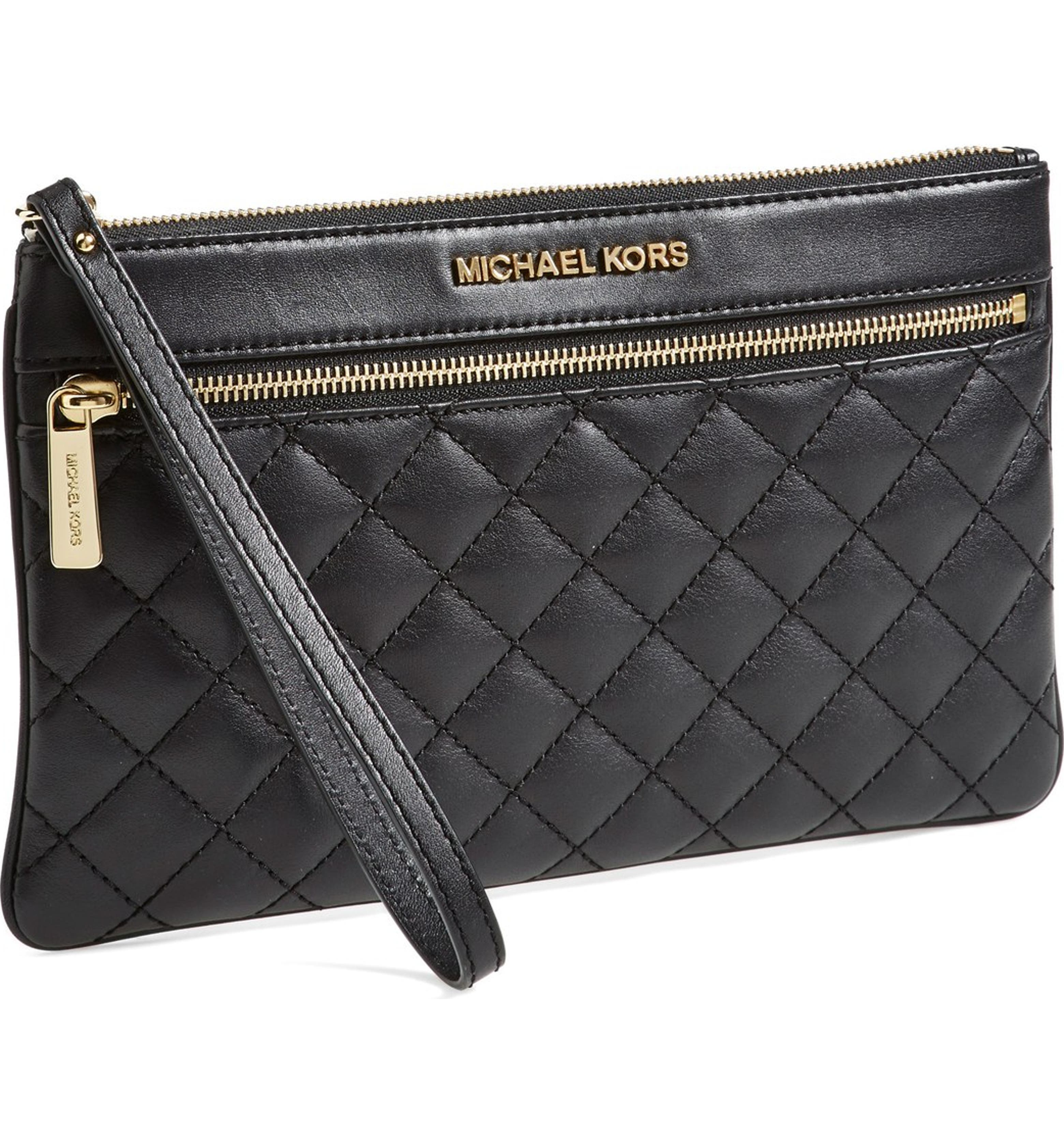 MICHAEL Michael Kors 'Selma' Quilted Leather Zip Clutch | Nordstrom