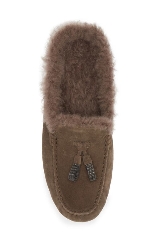 Brunello Cucinelli Genuine Shearling Slipper In C8769 Torba