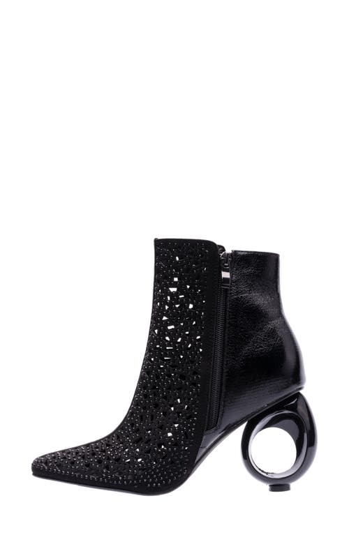 Lady Couture Breeze Rhinestone Pointed Toe Bootie In Black
