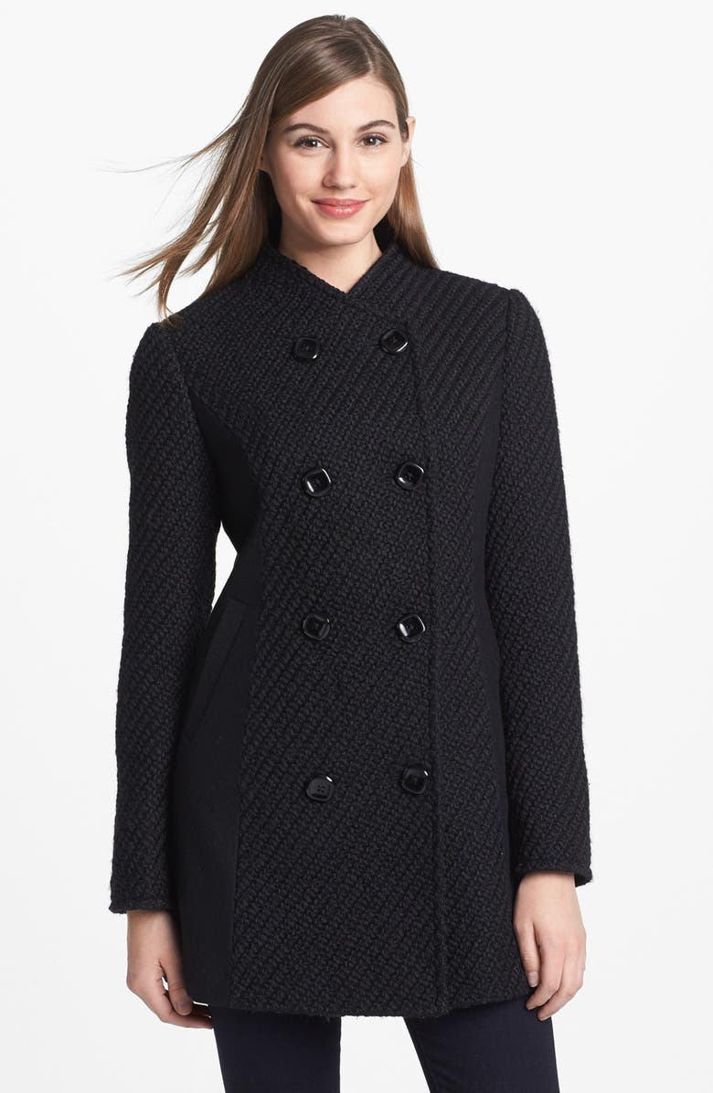 Ellen Tracy Double Breasted Textured Topper (Regular & Petite) | Nordstrom
