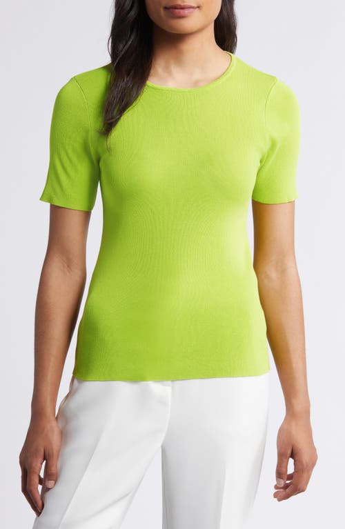 Short Sleeve Sweater in Lime
