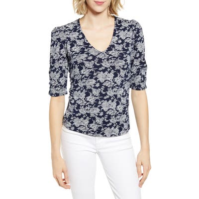 Lucky Brand Floral Print Top, Blue