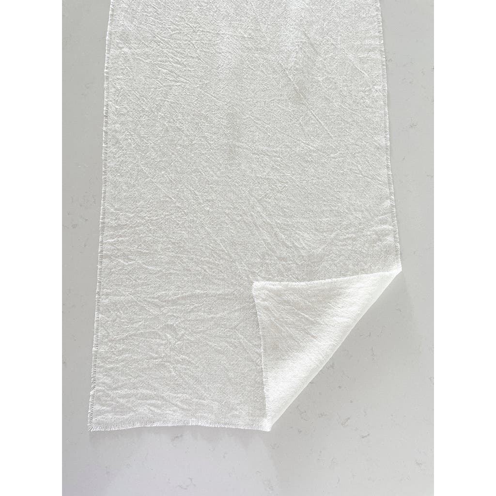 Anaya So Soft Linen Table Runner In White